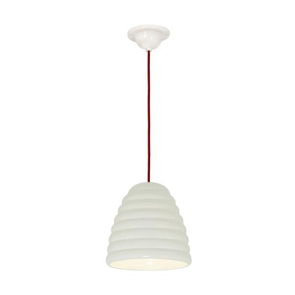 Hector Bibendum Pendant Light Pendant Lights Original BTC Size 2 Natural White with Red Cable 