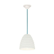 Hector Bibendum Pendant Light Pendant Lights Original BTC Size 2 Natural White with Turquoise Cable 