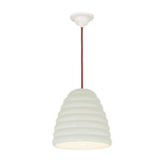 Hector Bibendum Pendant Light Pendant Lights Original BTC Size 3 Natural White with Red Cable 