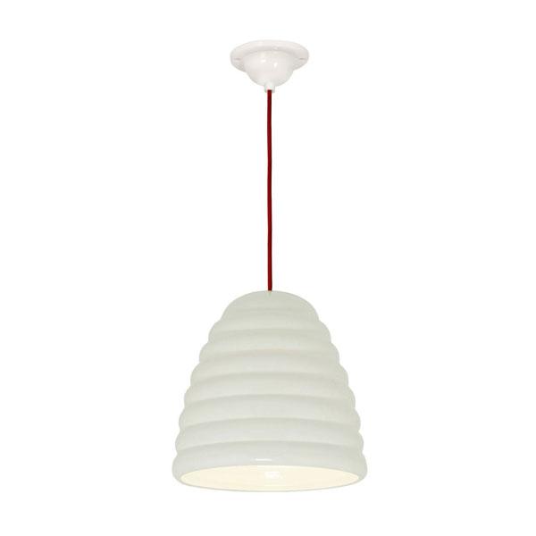 Hector Bibendum Pendant Light Pendant Lights Original BTC Size 3 Natural White with Red Cable 