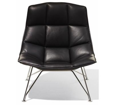 Jehs+Laub Wire Base Lounge - Leather lounge chair Knoll 