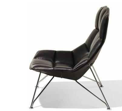 Jehs+Laub Wire Base Lounge - Leather lounge chair Knoll 