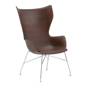 K/Wood Chair Chairs Kartell Dark Wood/Chrome Basic Veneer 