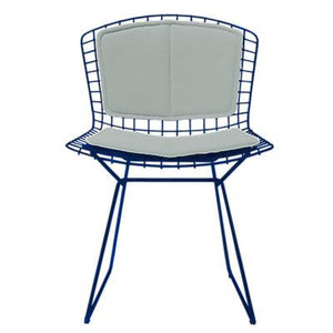 Bertoia Side Chair with Seat and Back Pad Side/Dining Knoll Blue Vinyl - Fog 
