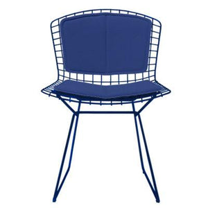 Bertoia Side Chair with Seat and Back Pad Side/Dining Knoll Blue Vinyl - Blueberry 
