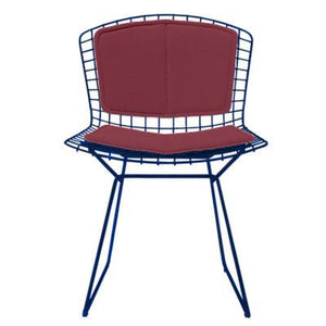 Bertoia Side Chair with Seat and Back Pad Side/Dining Knoll Blue Vinyl - Claret 