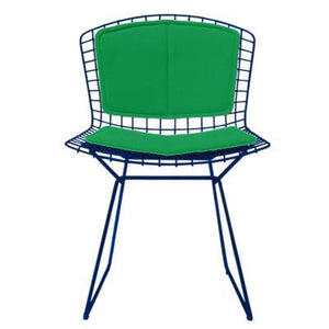 Bertoia Side Chair with Seat and Back Pad Side/Dining Knoll Green Vinyl - Lime 