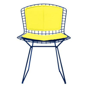 Bertoia Side Chair with Seat and Back Pad Side/Dining Knoll Blue Vinyl - Sunflower 