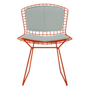 Bertoia Side Chair with Seat and Back Pad Side/Dining Knoll Red Vinyl - Fog 