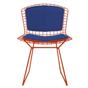 Bertoia Side Chair with Seat and Back Pad Side/Dining Knoll Red Vinyl - Blueberry 