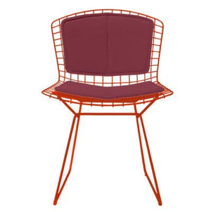 Bertoia Side Chair with Seat and Back Pad Side/Dining Knoll Red Vinyl - Claret 