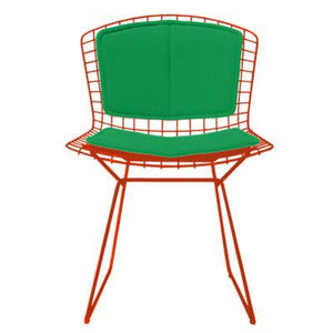 Bertoia Side Chair with Seat and Back Pad Side/Dining Knoll Red Vinyl - Lime 