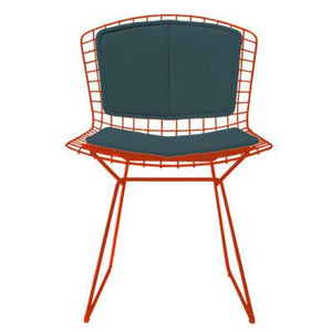 Bertoia Side Chair with Seat and Back Pad Side/Dining Knoll Red Vinyl - Spruce 