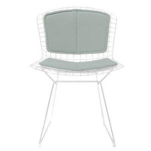 Bertoia Side Chair with Seat and Back Pad Side/Dining Knoll White Vinyl - Fog 