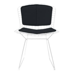 Bertoia Side Chair with Seat and Back Pad Side/Dining Knoll White Vinyl - Black 
