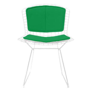 Bertoia Side Chair with Seat and Back Pad Side/Dining Knoll White Vinyl - Lime 