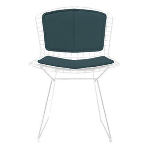 Bertoia Side Chair with Seat and Back Pad Side/Dining Knoll White Vinyl - Spruce 