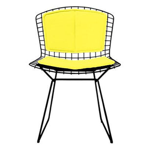 Bertoia Side Chair with Seat and Back Pad Side/Dining Knoll Black Vinyl - Sunflower 