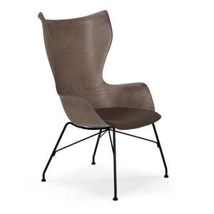 K/Wood Upholstered Chair Chairs Kartell Dark Wood/Dark Leather/Black 
