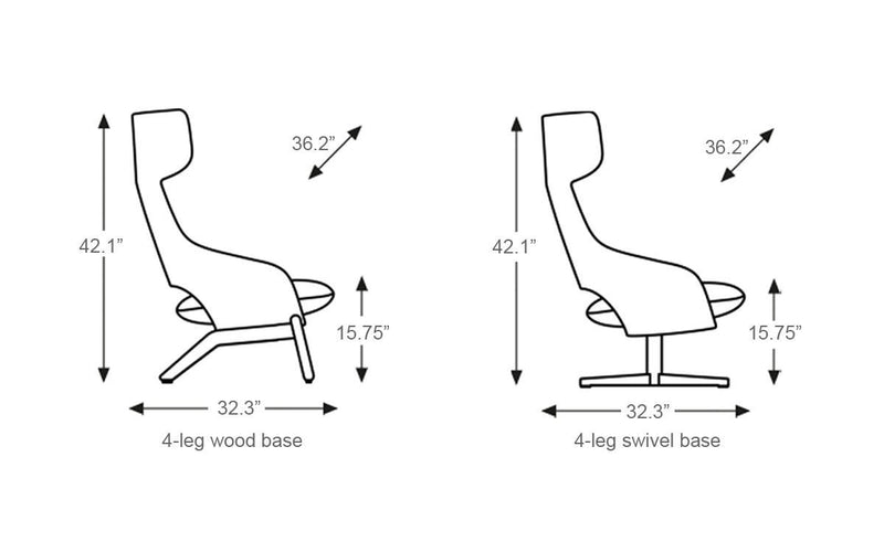 Kalm Swivel Metal Base Lounge Chair & Ottoman lounge chair Artifort 