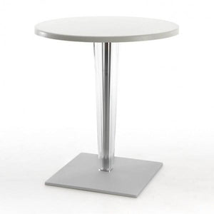 Toptop Pleated Leg & Base - Laminated Top table Kartell Square 27.5" White Round Top