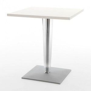 Toptop Pleated Leg & Base - Laminated Top table Kartell Square 27.5" White Square Top