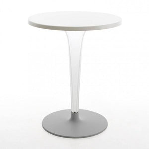 Toptop Pleated Leg & Base - Laminated Top table Kartell Round 27.5" White Round Top