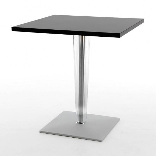 Toptop Pleated Leg & Base - Laminated Top table Kartell Square 27.5" Black Square Top