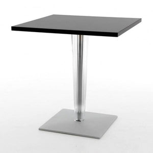 Toptop Pleated Leg & Base - Laminated Top table Kartell Square 27.5" Black Square Top