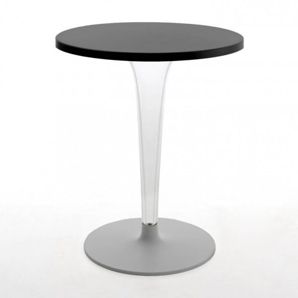 Toptop Pleated Leg & Base - Laminated Top table Kartell Round 27.5" Black Round Top