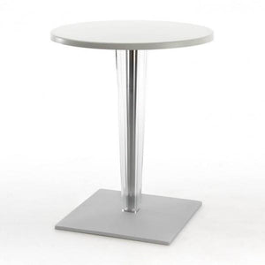 Toptop Pleated Leg & Base - Laminated Top table Kartell Square 23.625" White Round Top