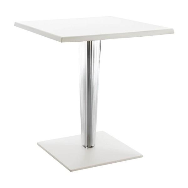 Square Leg - Pleated - Square Base table Kartell 23.62&quot; White 