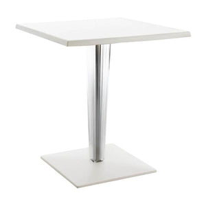 Square Leg - Pleated - Square Base table Kartell 23.62" White 