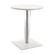 Toptop For Dr. Yes Square Leg - Pleated - Square Base table Kartell 23.62" Round White