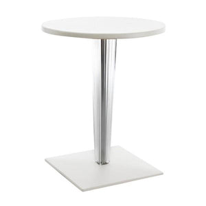 Toptop For Dr. Yes Square Leg - Pleated - Square Base table Kartell 23.62" Round White