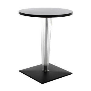 Toptop For Dr. Yes Square Leg - Pleated - Square Base table Kartell 23.62" Round Black
