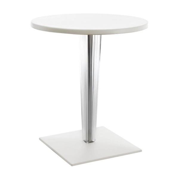 Toptop For Dr. Yes Square Leg - Pleated - Square Base table Kartell 27.55" Round White