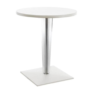 Toptop For Dr. Yes Square Leg - Pleated - Square Base table Kartell 27.55" Round White