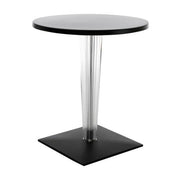 Toptop For Dr. Yes Square Leg - Pleated - Square Base table Kartell 27.55" Round Black