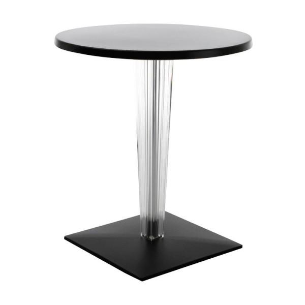 Toptop For Dr. Yes Square Leg - Pleated - Square Base table Kartell 27.55" Round Black