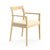 Krusin Armchair Side/Dining Knoll Natural Oak Pearl Classic Boucle 