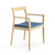 Krusin Side Chair Side/Dining Knoll with Arms Natural Oak Hourglass - Indigo