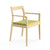 Krusin Side Chair Side/Dining Knoll with Arms Natural Oak Hourglass - Olive