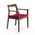 Krusin Side Chair Side/Dining Knoll with Arms American Walnut Hourglass - Flame