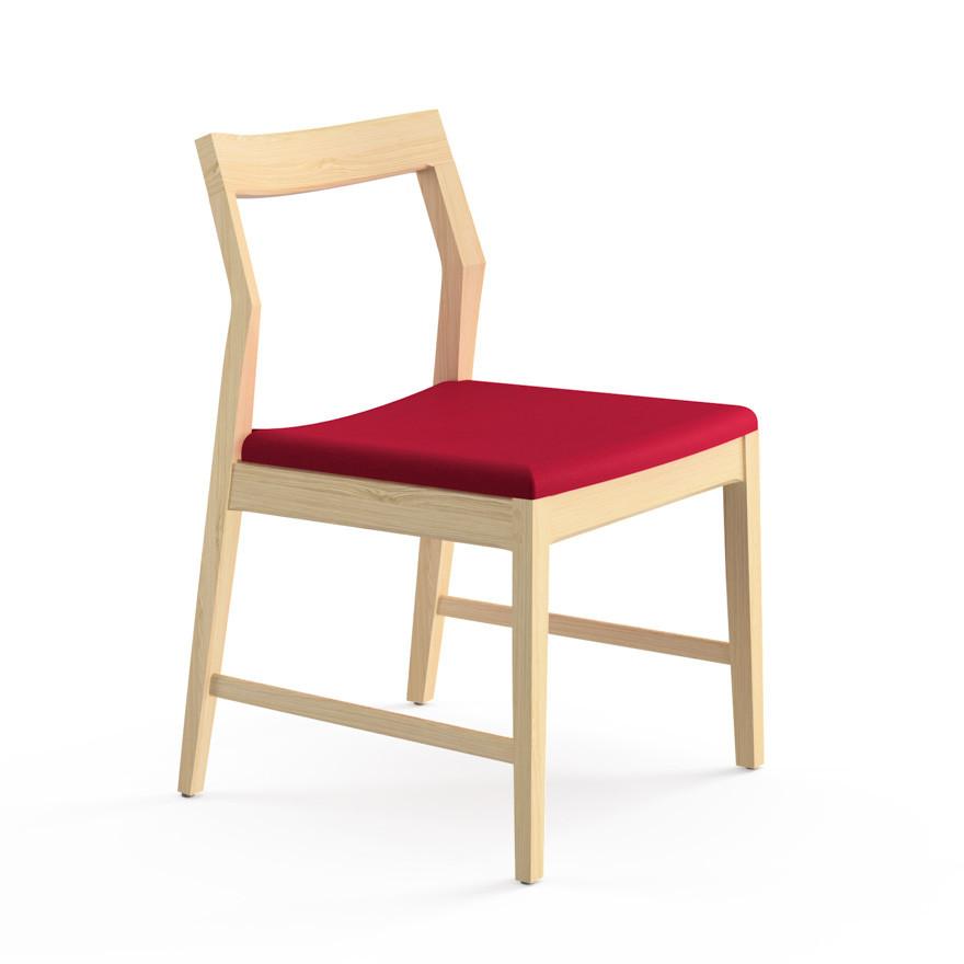 Krusin Side Chair Side/Dining Knoll Armless Natural Oak Hourglass - Flame