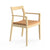 Krusin Side Chair Side/Dining Knoll with Arms Natural Oak Hourglass - Almond