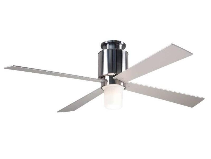 Lapa Flush Ceiling Fan Ceiling Fans Modern Fan Co Bright Nickel Nickel Fan &amp; Light – 3 Wire With 17w LED