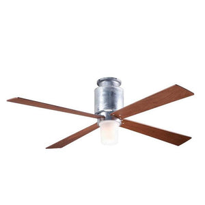 Lapa Flush Ceiling Fan Ceiling Fans Modern Fan Co Galvanized Mahogany Fan & Light – 3 Wire With 17w LED
