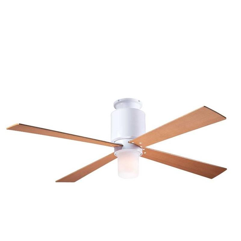 Lapa Flush Ceiling Fan Ceiling Fans Modern Fan Co Gloss White Maple Handheld Remote With 17w LED