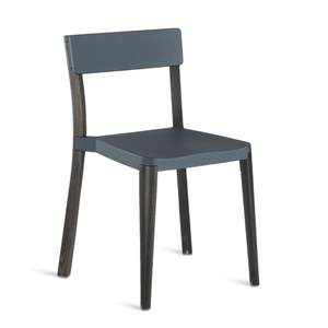 Emeco Lancaster Stacking Chair Side/Dining Emeco Dark Wood Frame Dark Grey Seat & Back - No Pads 